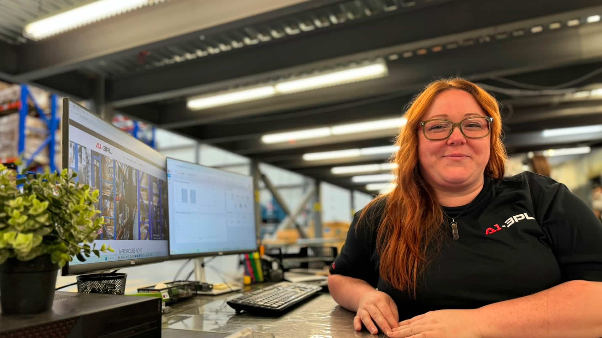 Logistics professional at 3PLEntrepot using software to manage orders